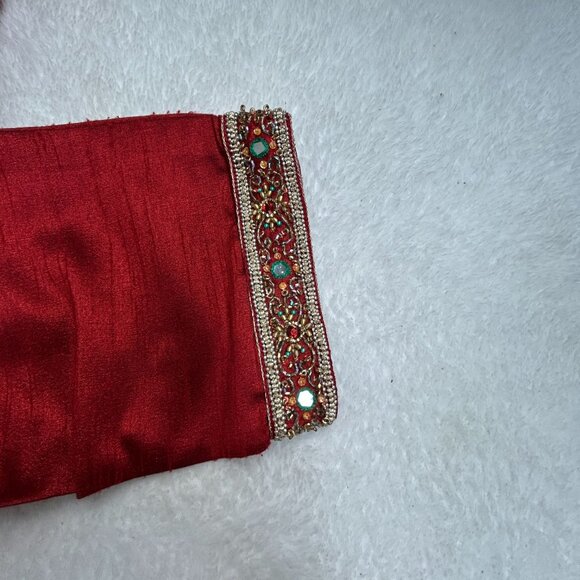 Vintage Satellite Mens Red Embellished Long Kurta Size 14 Long Sleeve Pockets - Picture 11 of 14